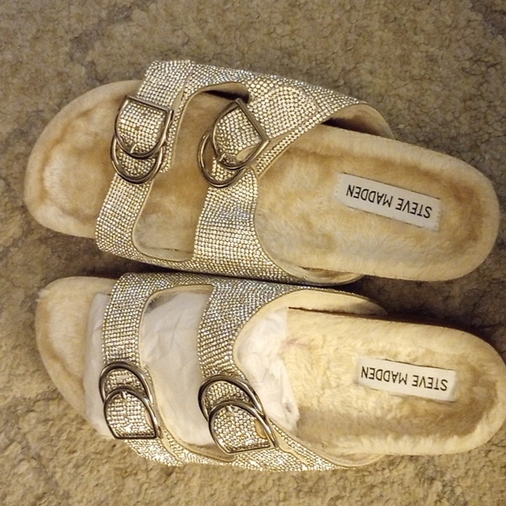 Never worn Steve Madden rhinestone sandals